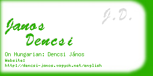 janos dencsi business card