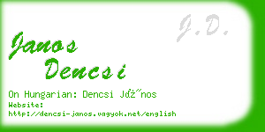 janos dencsi business card